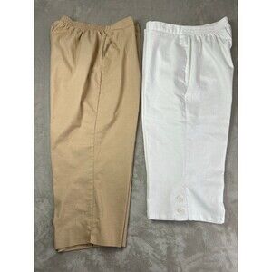 Alfred Dunner Lot Elastic Pull-On Capri Pants 10 10P Straight Leg Comfort Pocket